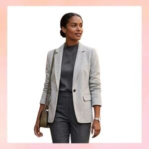 LOFT Charcoal Gray Mock-Neck Blouse